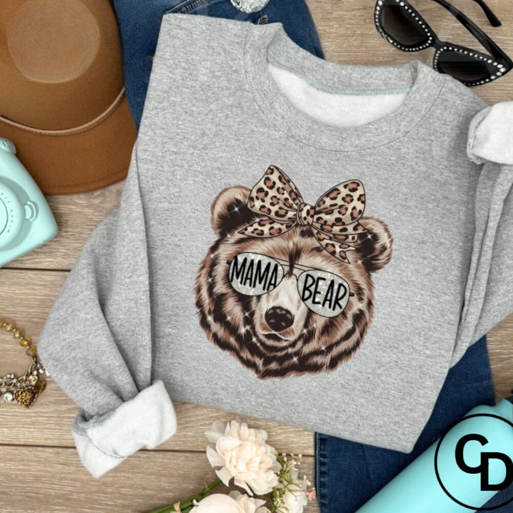 Mama Bear Sweatshirt  Color: Sports Gray/ New)